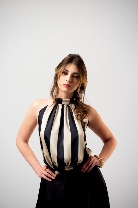 Top halter neck + gonna asimmetrica a strascico